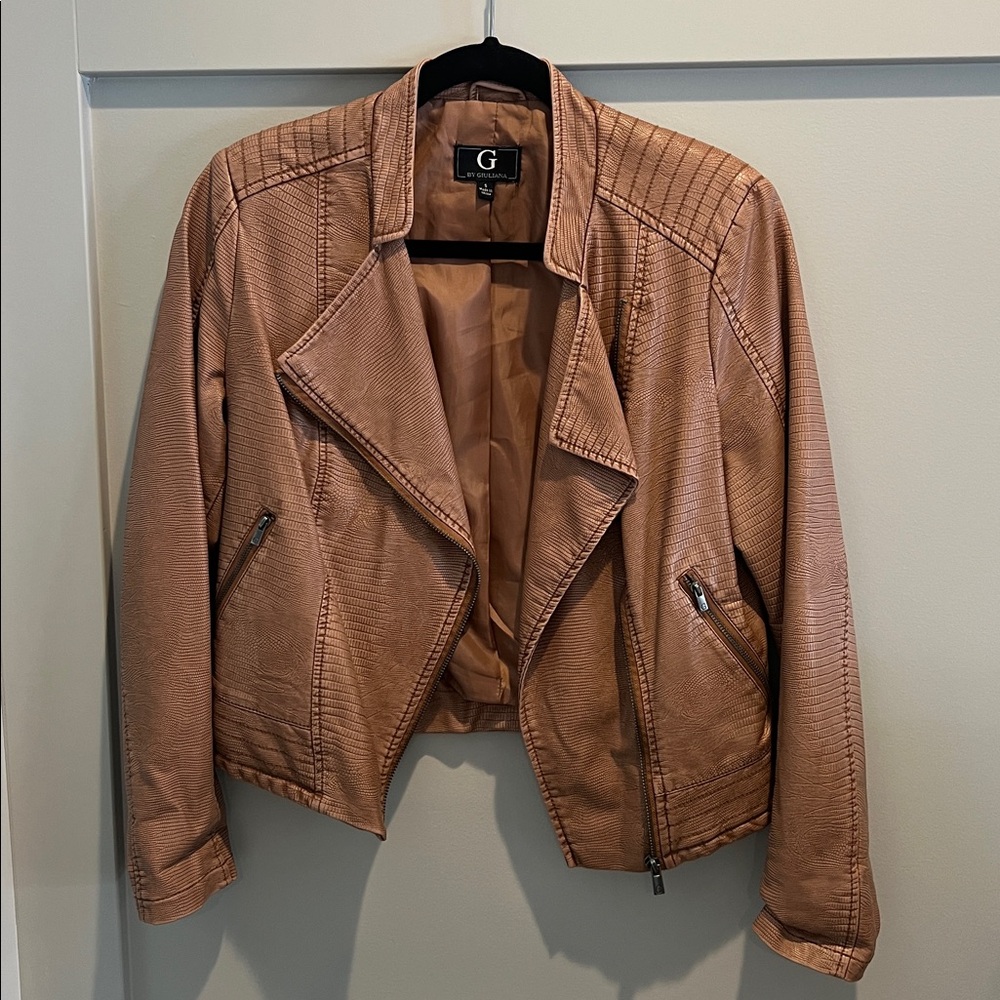 G by Giuliana Brown Leather Jacket